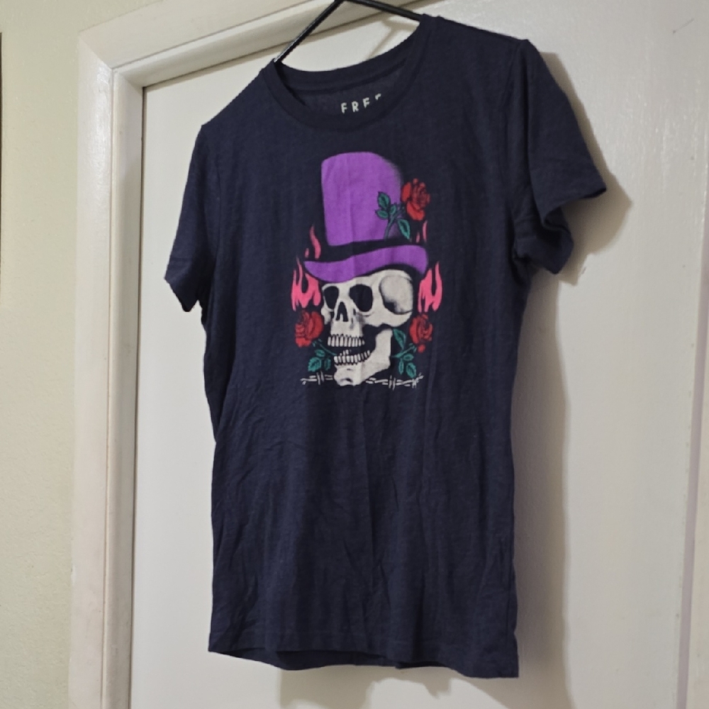 Free State Dark Blue Tee with Skull and Purple Hat